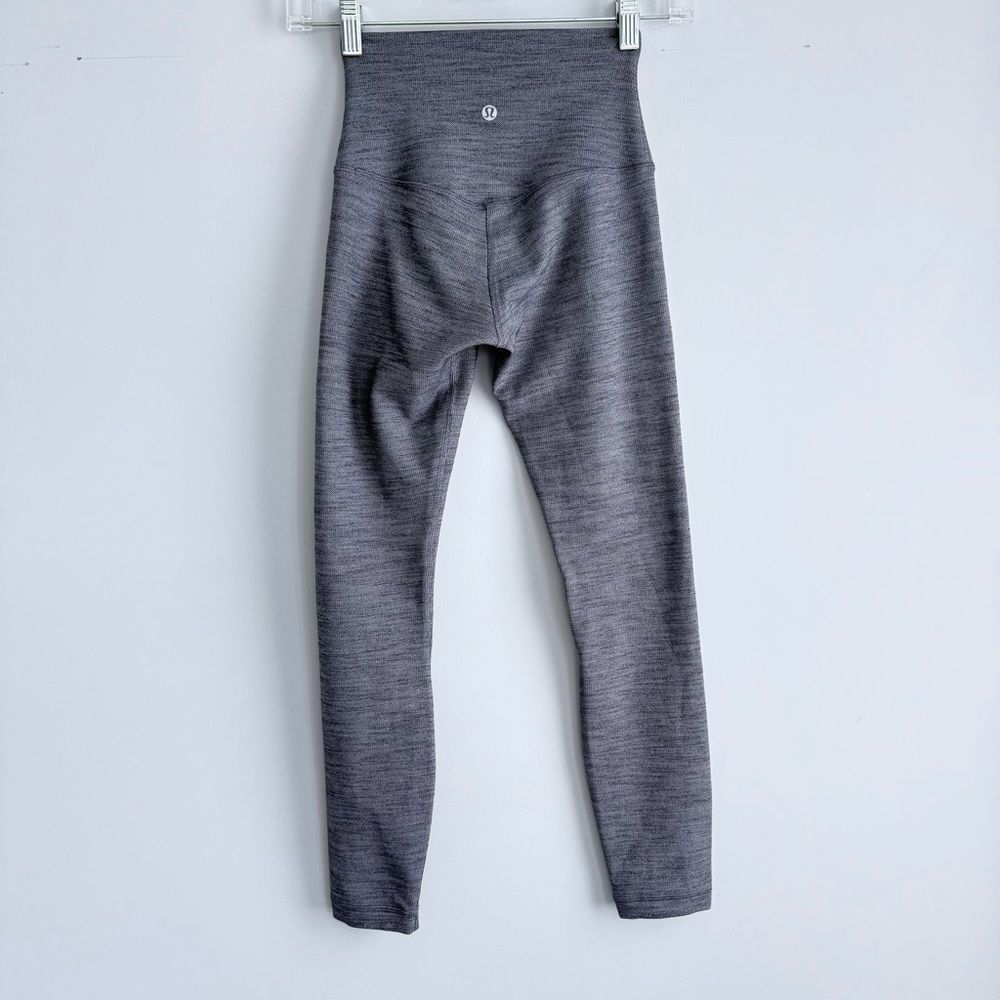 Lululemon Align Pant II 25" Mini Heathered Herringbone Heathered Black White 2 - Picture 6 of 15